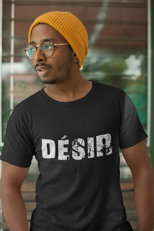 désir, t-Shirt pour Homme, en Coton, col Rond, Noir