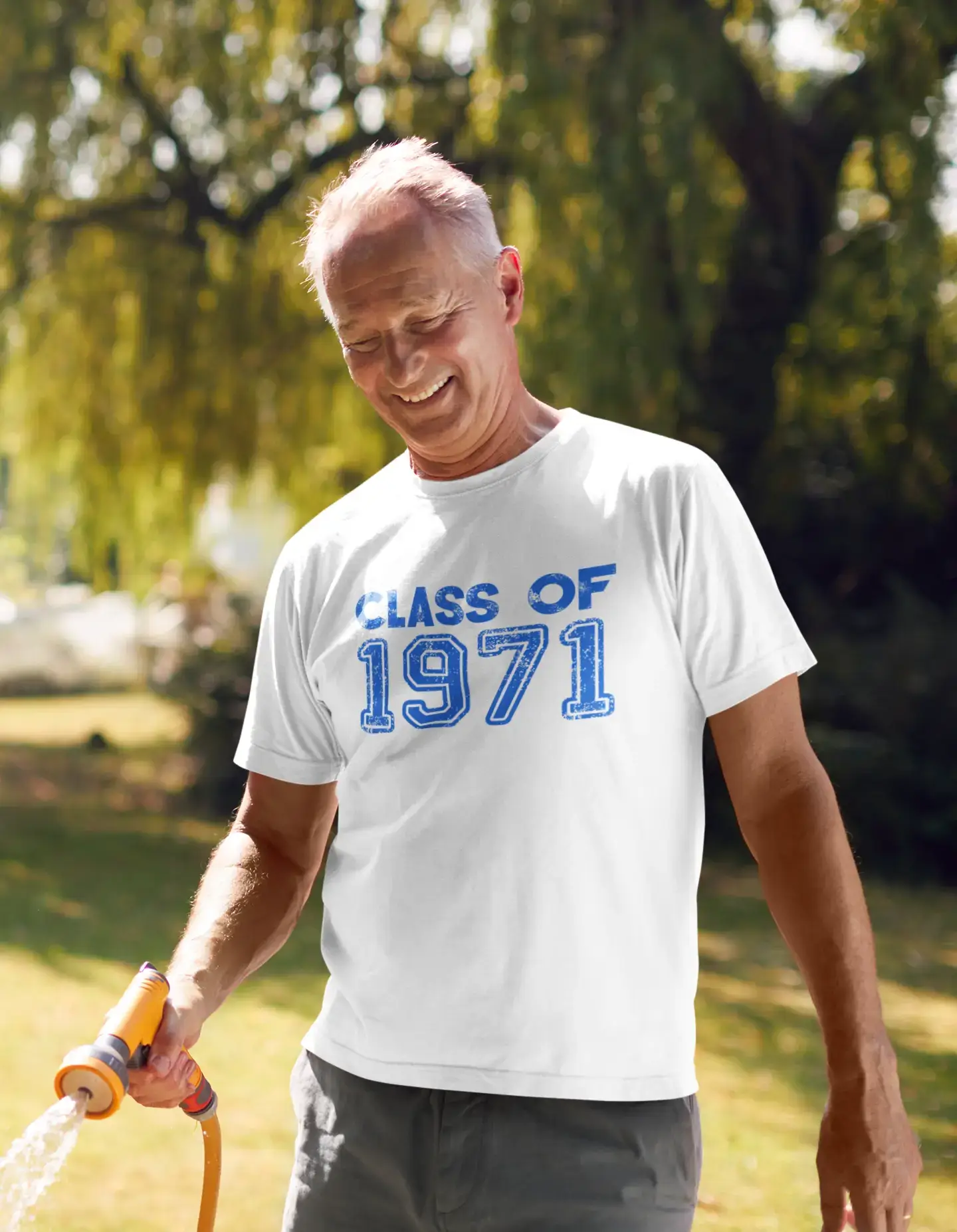 1971, Class of, weiß, Herren-Kurzarm-Rundhals-T-Shirt 00094