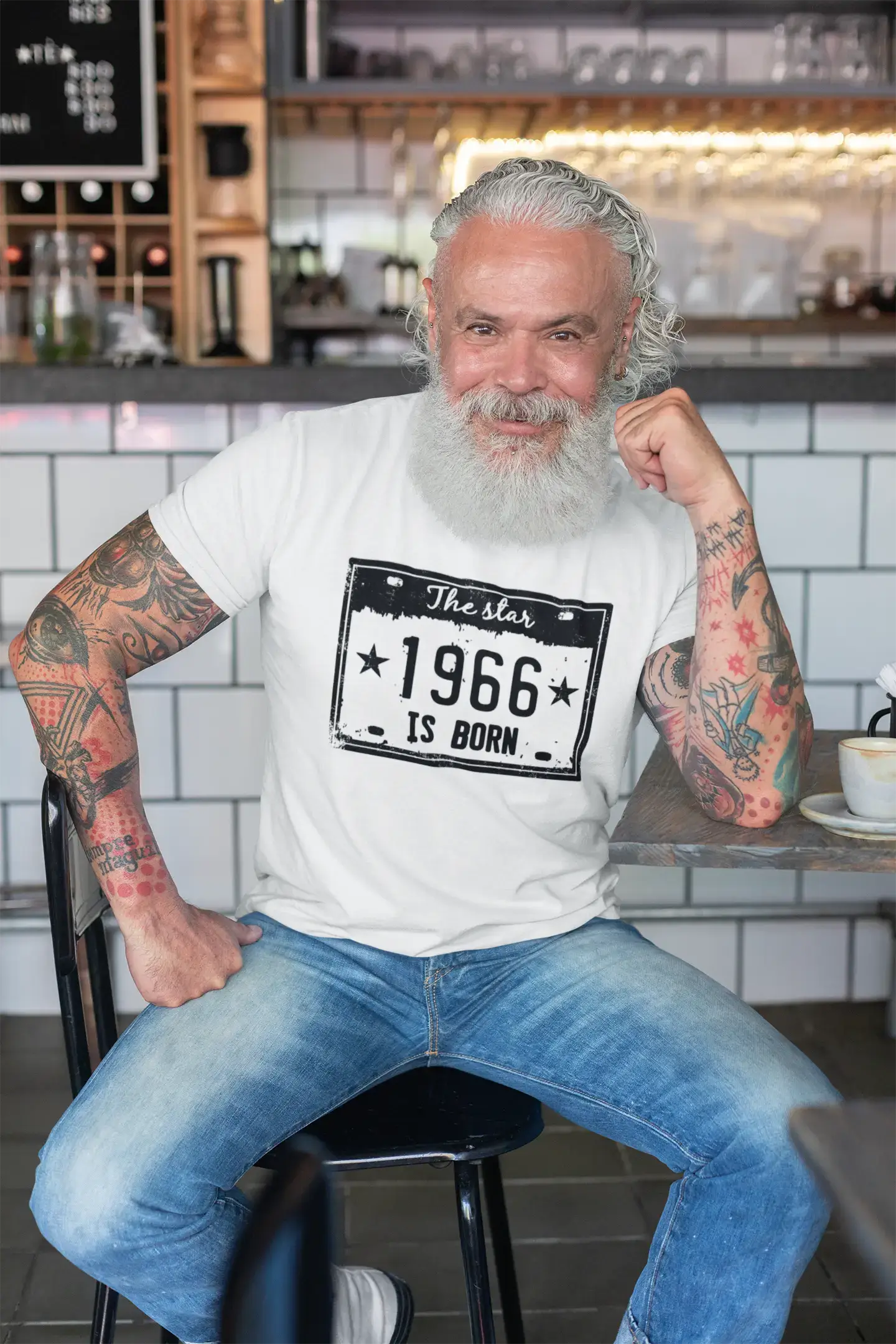 The Star 1966 is Born Herren T-Shirt Weiß Geburtstagsgeschenk 00453