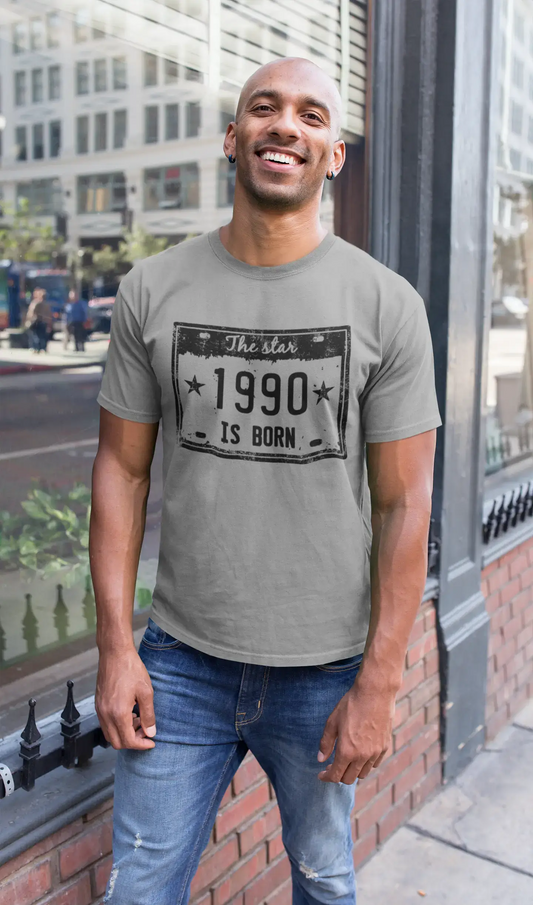 The Star 1990 is Born Herren T-Shirt Grau Geburtstagsgeschenk 00454