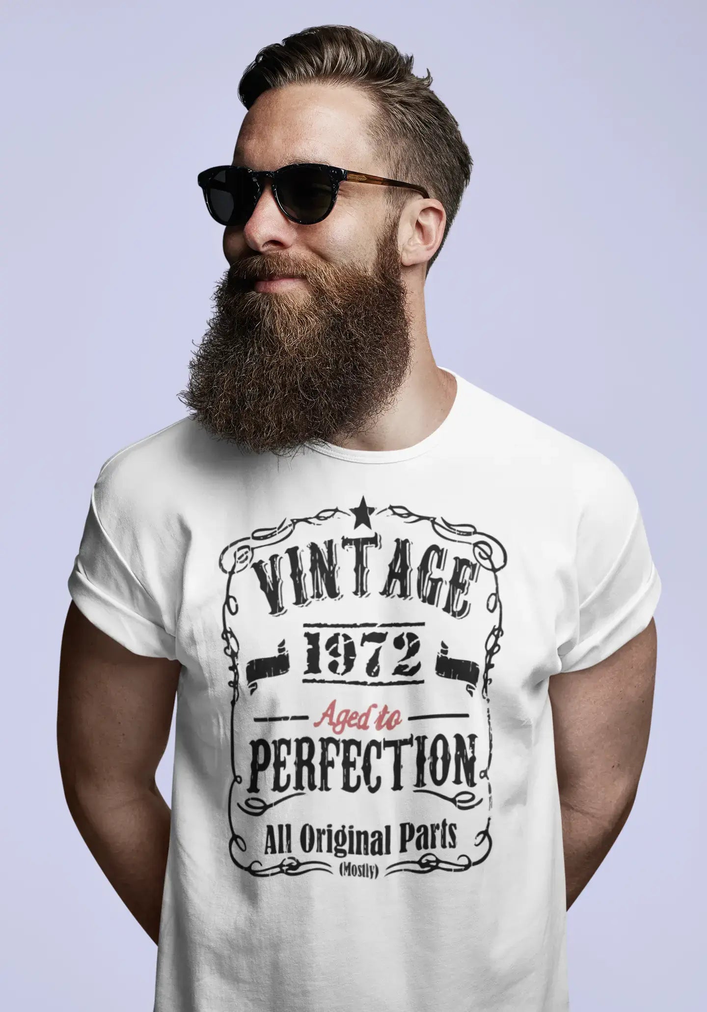 1972 Vintage Aged to Perfection Herren T-Shirt Weiß Geburtstagsgeschenk 00488