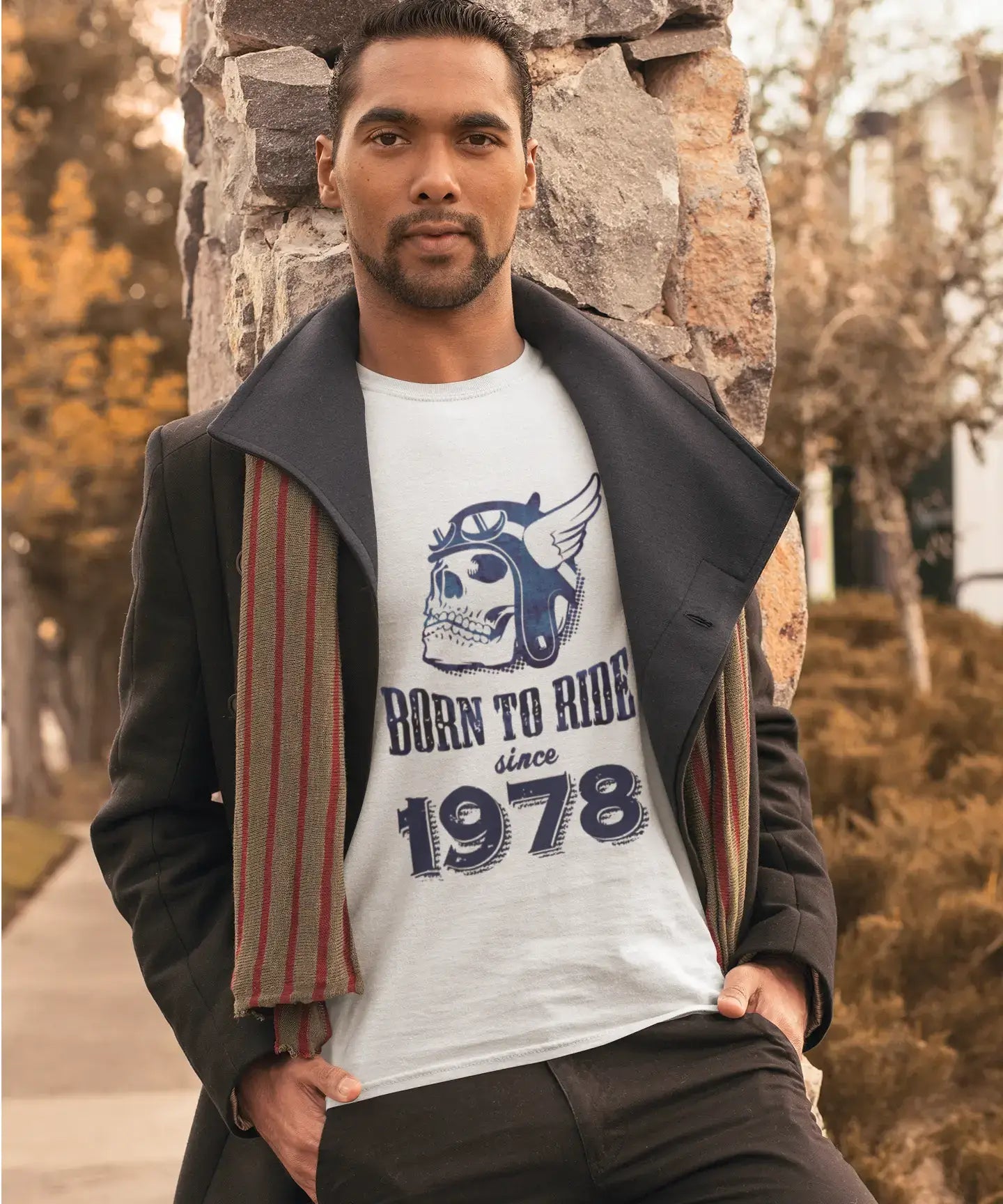 1978, Born to Ride Since 1978 Herren T-Shirt Weiß Geburtstagsgeschenk 00494