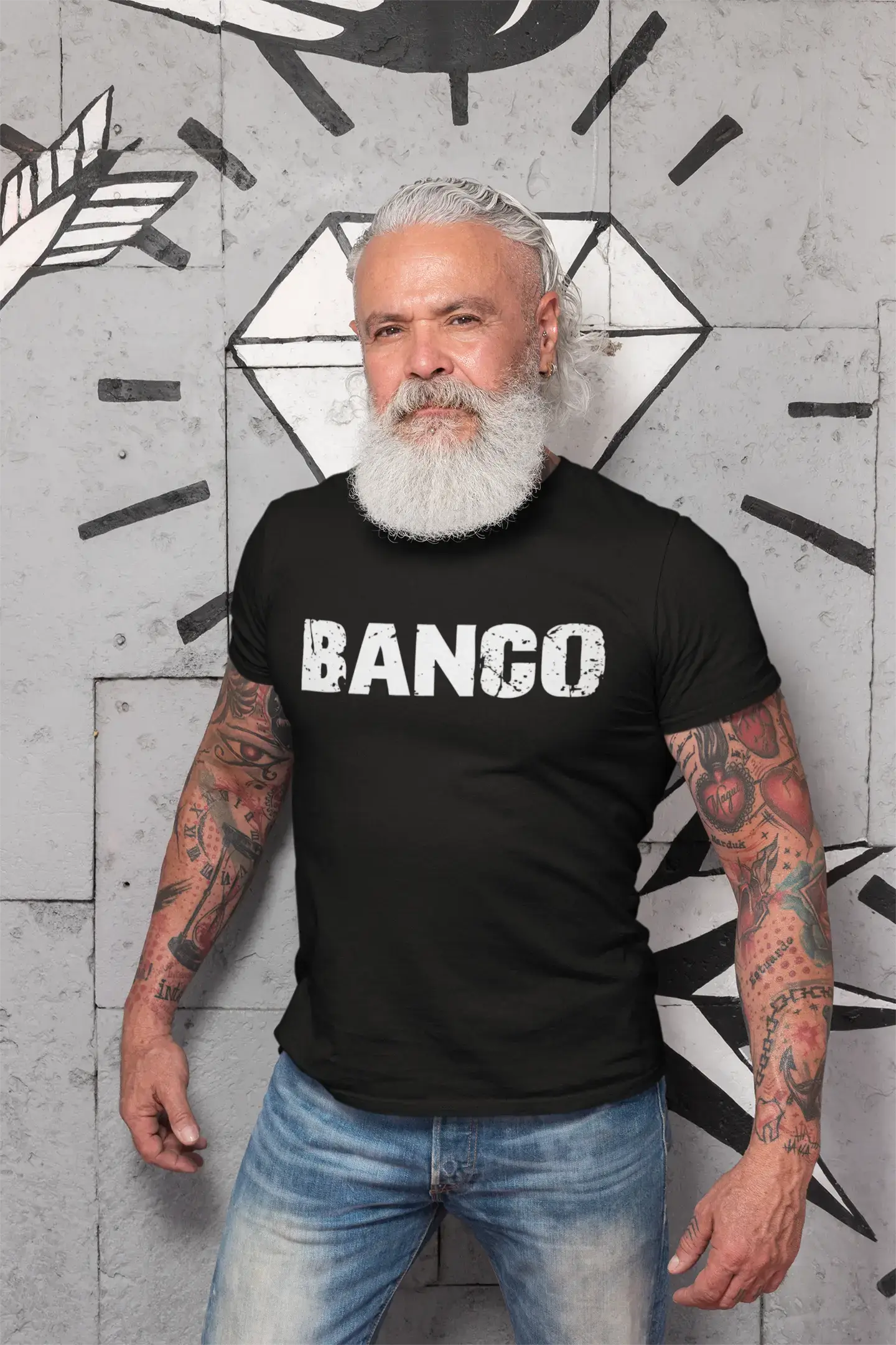 banco Herren Retro T-Shirt Schwarz Geburtstagsgeschenk 00553