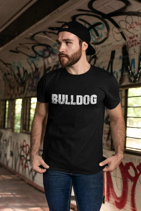 Bulldog Herren Vintage T-Shirt Schwarz Geburtstagsgeschenk 00555