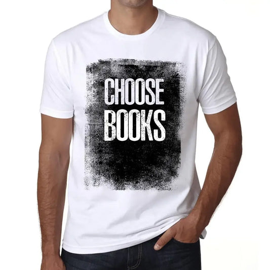 Men's Graphic T-Shirt Choose Books Eco-Friendly Limited Edition Short Sleeve Tee-Shirt Vintage Birthday Gift Novelty