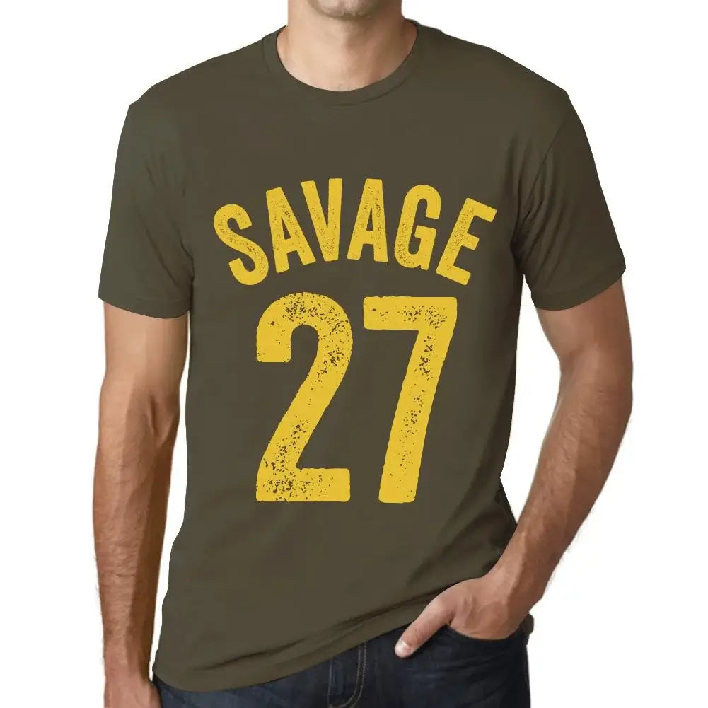 Men's Graphic T-Shirt Savage 27 27th Birthday Anniversary 27 Year Old Gift 1997 Vintage Eco-Friendly Short Sleeve Novelty Tee