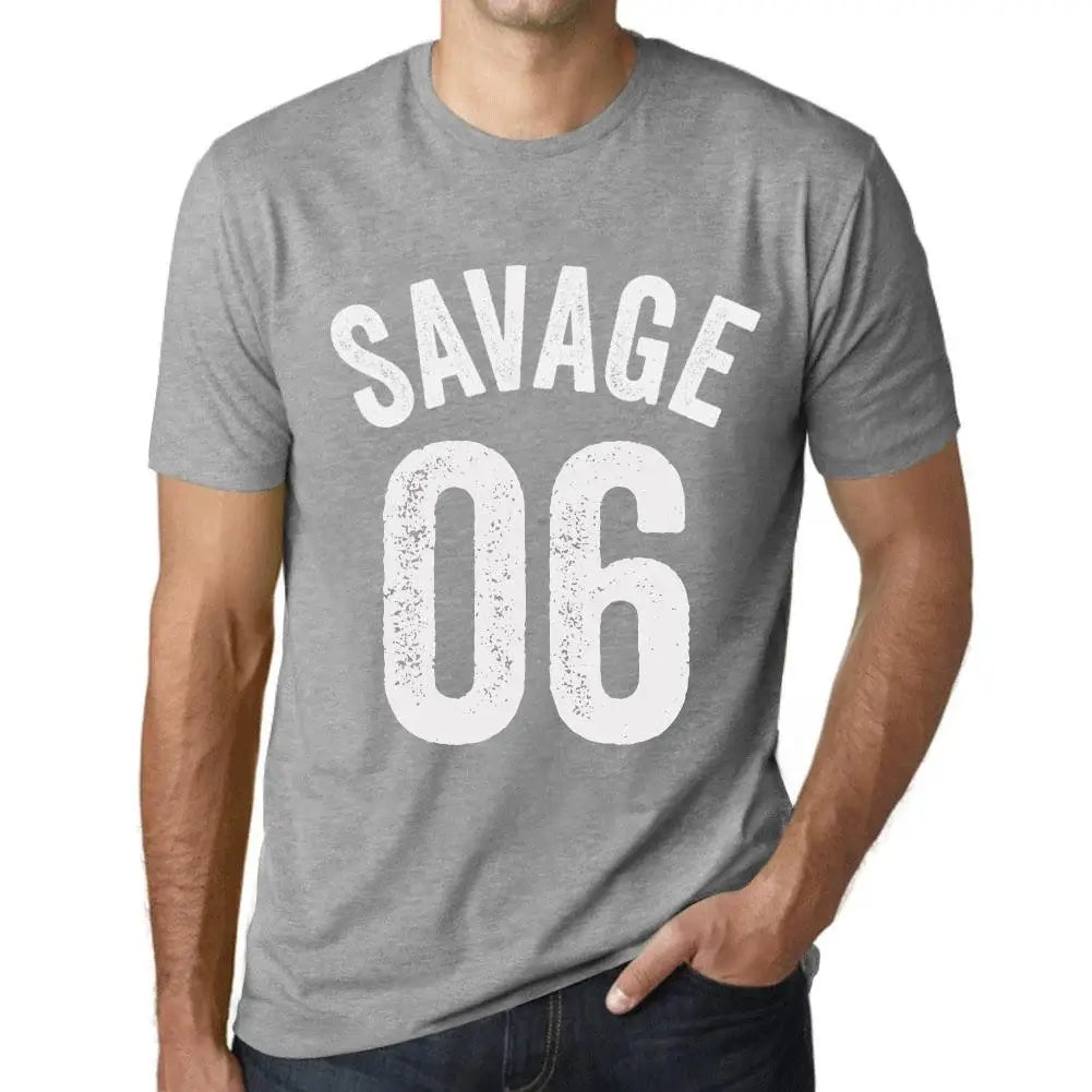 Men's Graphic T-Shirt Savage 06 6th Birthday Anniversary 6 Year Old Gift 2018 Vintage Eco-Friendly Short Sleeve Novelty Tee