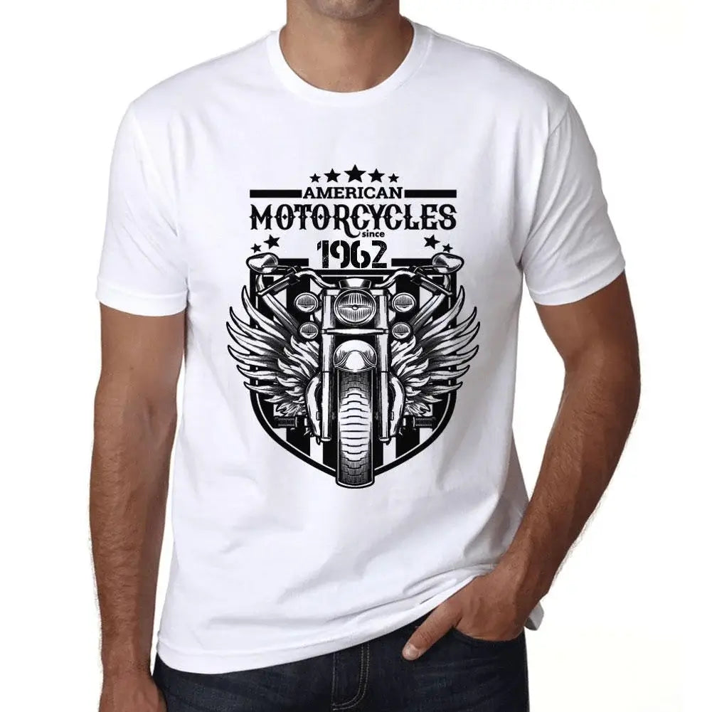 Men's Graphic T-Shirt Motorcycles Since 1962 62nd Birthday Anniversary 62 Year Old Gift 1962 Vintage Eco-Friendly Short Sleeve Novelty Tee