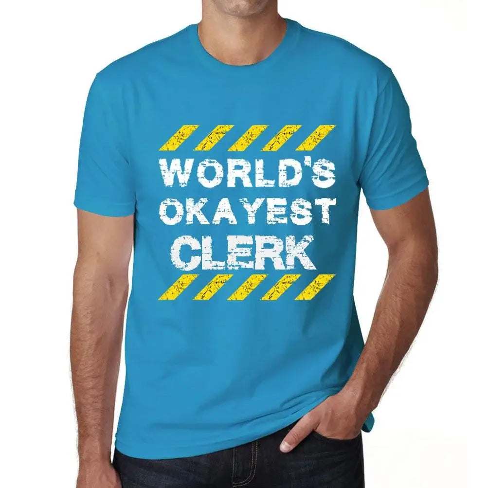 Men's Graphic T-Shirt Worlds Okayest Clerk Eco-Friendly Limited Edition Short Sleeve Tee-Shirt Vintage Birthday Gift Novelty