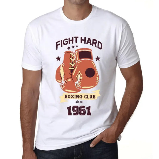 Men's Graphic T-Shirt Boxing Club Fight Hard Since 1961 63rd Birthday Anniversary 63 Year Old Gift 1961 Vintage Eco-Friendly Short Sleeve Novelty Tee