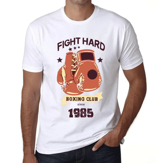 Men's Graphic T-Shirt Boxing Club Fight Hard Since 1985 39th Birthday Anniversary 39 Year Old Gift 1985 Vintage Eco-Friendly Short Sleeve Novelty Tee