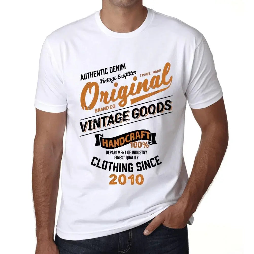 Men's Graphic T-Shirt Original Vintage Clothing Since 2010 14th Birthday Anniversary 14 Year Old Gift 2010 Vintage Eco-Friendly Short Sleeve Novelty Tee