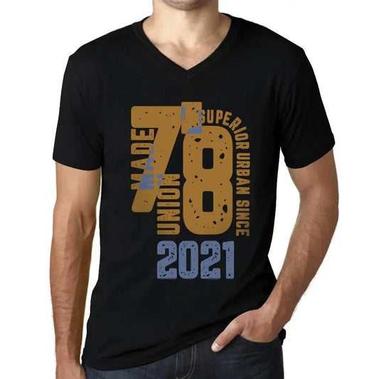Men's Graphic T-Shirt V Neck Superior Urban Style Since 2021 3rd Birthday Anniversary 3 Year Old Gift 2021 Vintage Eco-Friendly Short Sleeve Novelty Tee