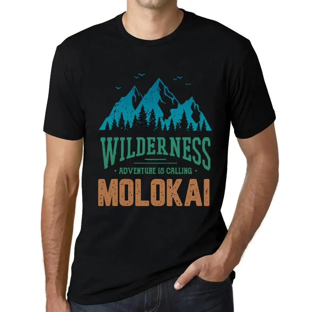 Men's Graphic T-Shirt Wilderness, Adventure Is Calling Molokai Eco-Friendly Limited Edition Short Sleeve Tee-Shirt Vintage Birthday Gift Novelty