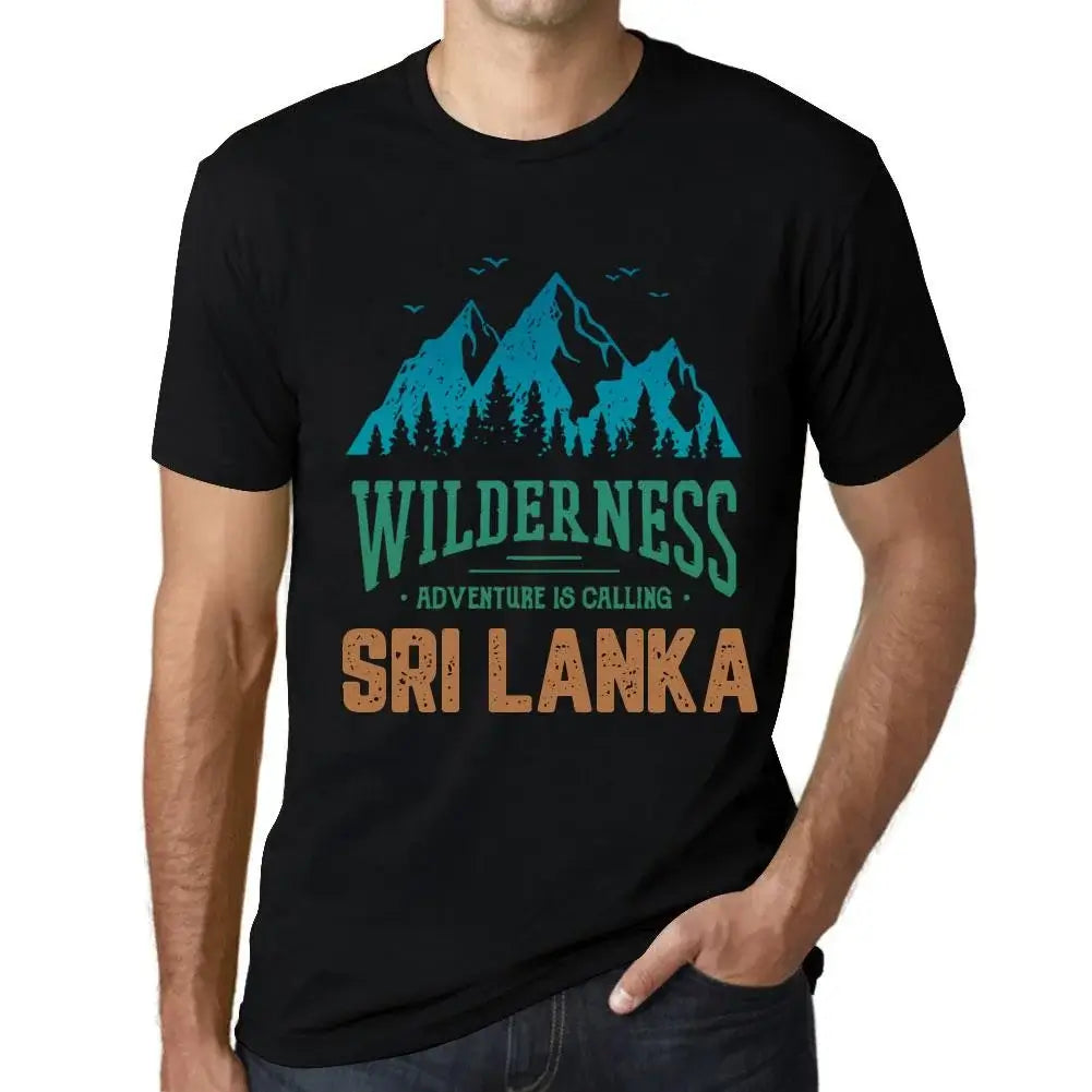 Men's Graphic T-Shirt Wilderness, Adventure Is Calling Sri Lanka Eco-Friendly Limited Edition Short Sleeve Tee-Shirt Vintage Birthday Gift Novelty