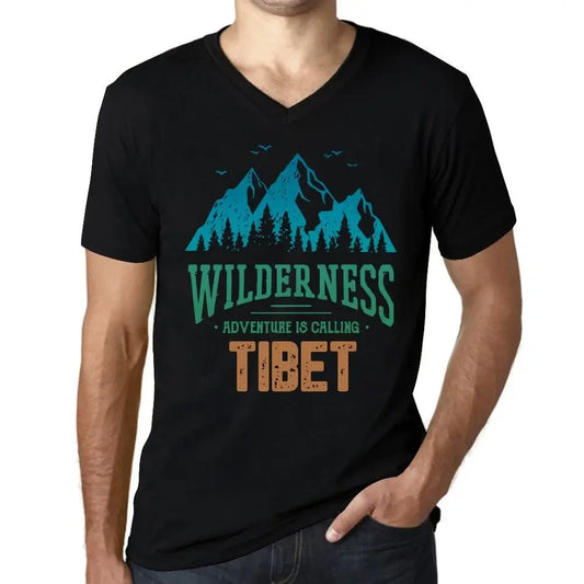 Men's Graphic T-Shirt V Neck Wilderness, Adventure Is Calling Tibet Eco-Friendly Limited Edition Short Sleeve Tee-Shirt Vintage Birthday Gift Novelty