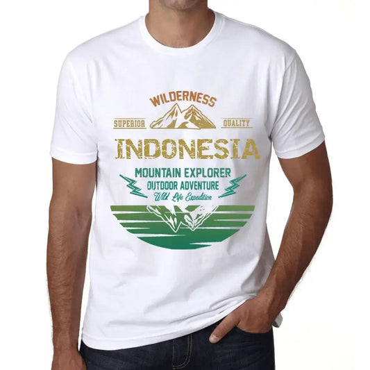 Men's Graphic T-Shirt Outdoor Adventure, Wilderness, Mountain Explorer Indonesia Eco-Friendly Limited Edition Short Sleeve Tee-Shirt Vintage Birthday Gift Novelty