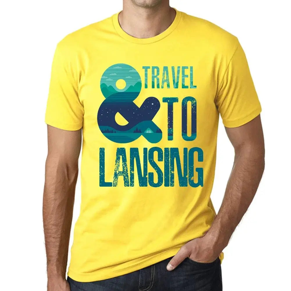 Men's Graphic T-Shirt And Travel To Lansing Eco-Friendly Limited Edition Short Sleeve Tee-Shirt Vintage Birthday Gift Novelty