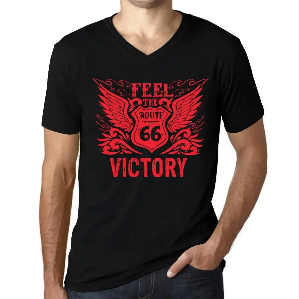 Men's Graphic T-Shirt V Neck Feel The Victory Eco-Friendly Limited Edition Short Sleeve Tee-Shirt Vintage Birthday Gift Novelty