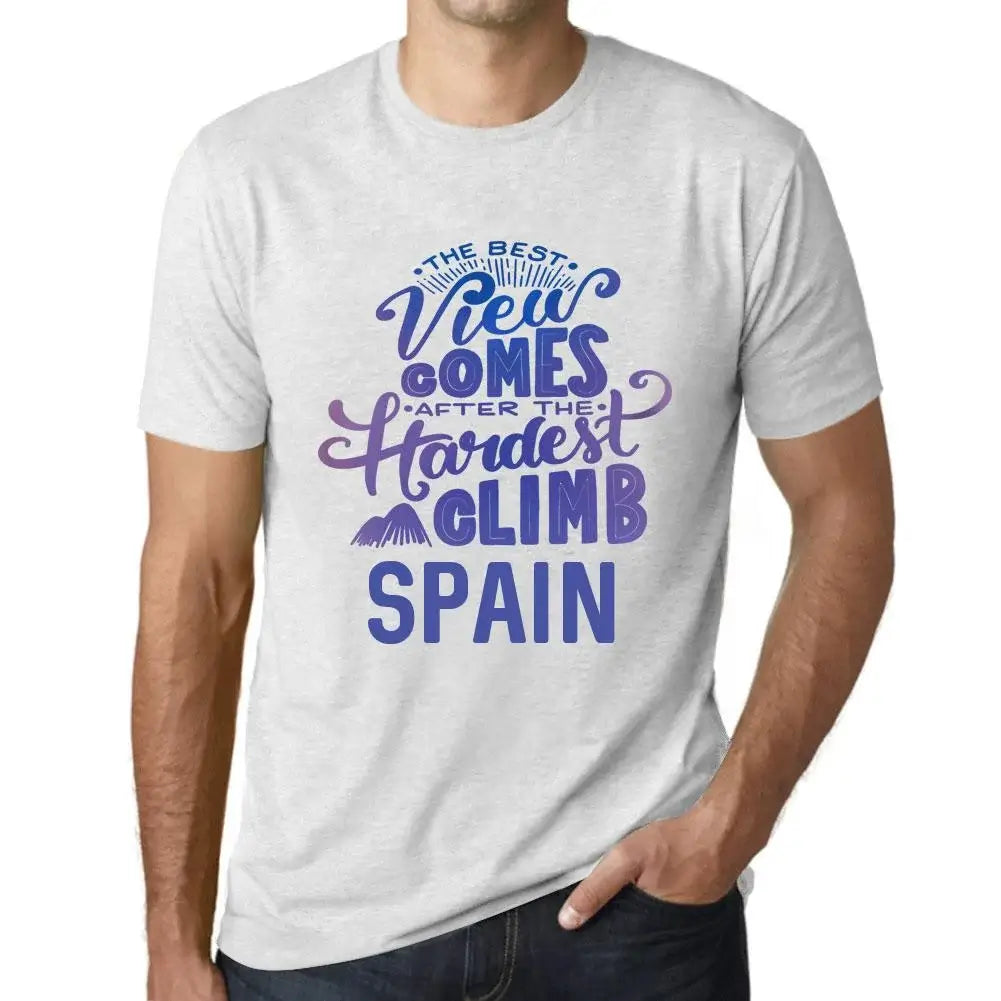 Men's Graphic T-Shirt The Best View Comes After Hardest Mountain Climb Spain Eco-Friendly Limited Edition Short Sleeve Tee-Shirt Vintage Birthday Gift Novelty