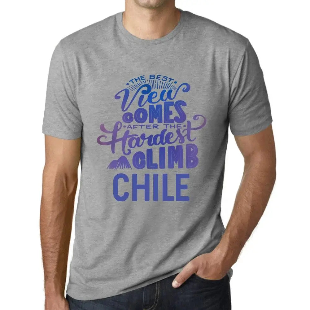 Men's Graphic T-Shirt The Best View Comes After Hardest Mountain Climb Chile Eco-Friendly Limited Edition Short Sleeve Tee-Shirt Vintage Birthday Gift Novelty