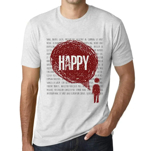 Men's Graphic T-Shirt Thoughts Happy Eco-Friendly Limited Edition Short Sleeve Tee-Shirt Vintage Birthday Gift Novelty