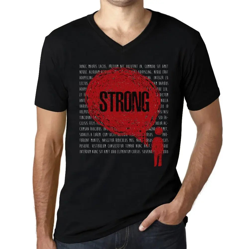 Men's Graphic T-Shirt V Neck Thoughts Strong Eco-Friendly Limited Edition Short Sleeve Tee-Shirt Vintage Birthday Gift Novelty