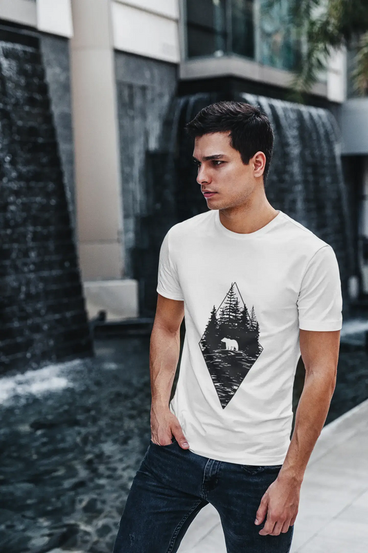 ULTRABASIC - Graphic Printed Men's Forest Bear T-Shirt Navy