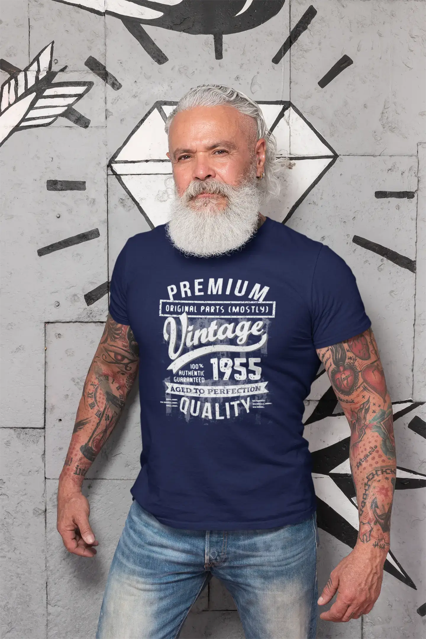ULTRABASIC – <span>Grafisches</span> <span>Herren</span> -T-Shirt „1955 Aged to Perfection“ <span>als</span> <span>Geburtstagsgeschenk</span>