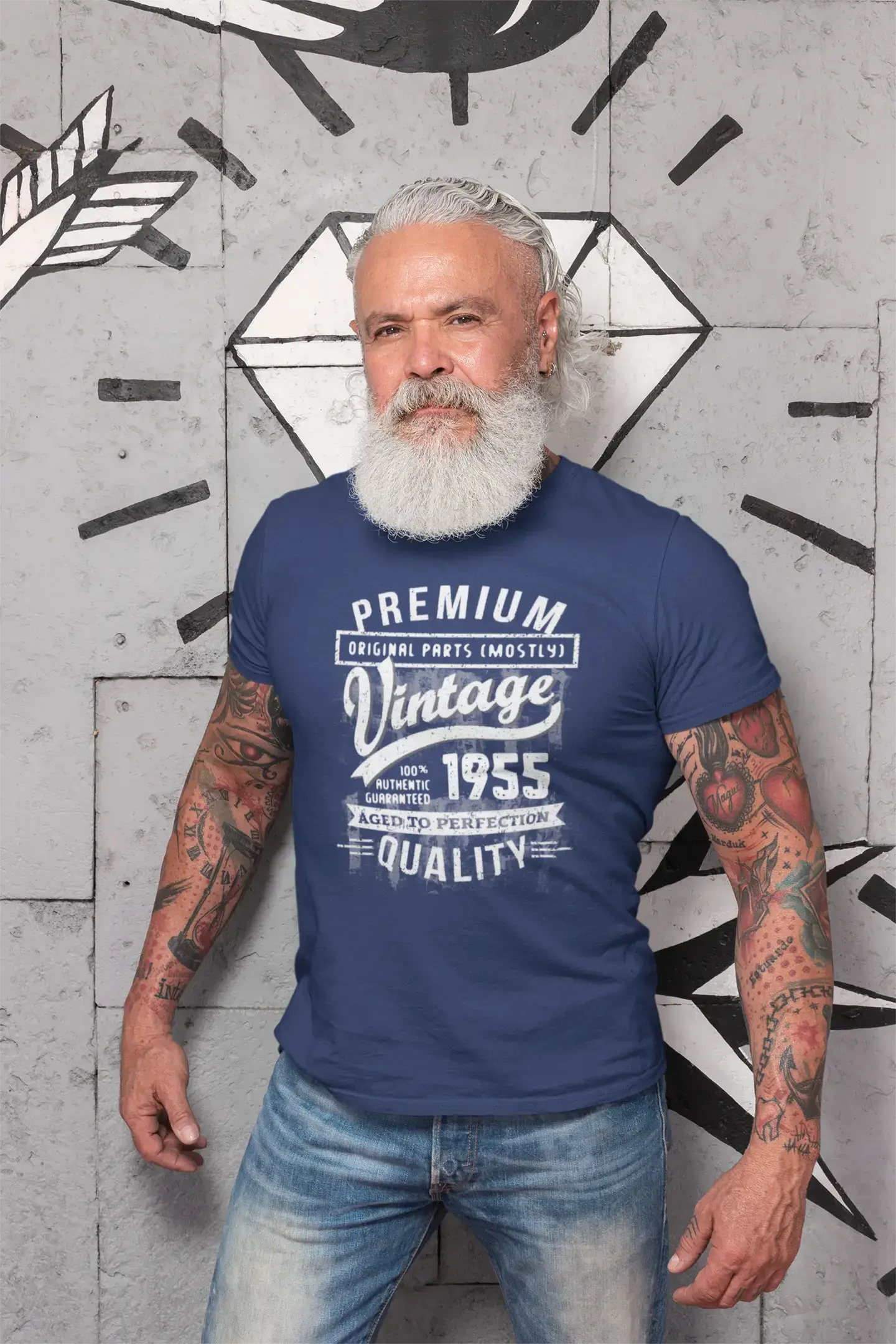 ULTRABASIC – <span>Grafisches</span> <span>Herren</span> -T-Shirt „1955 Aged to Perfection“ <span>als</span> <span>Geburtstagsgeschenk</span>