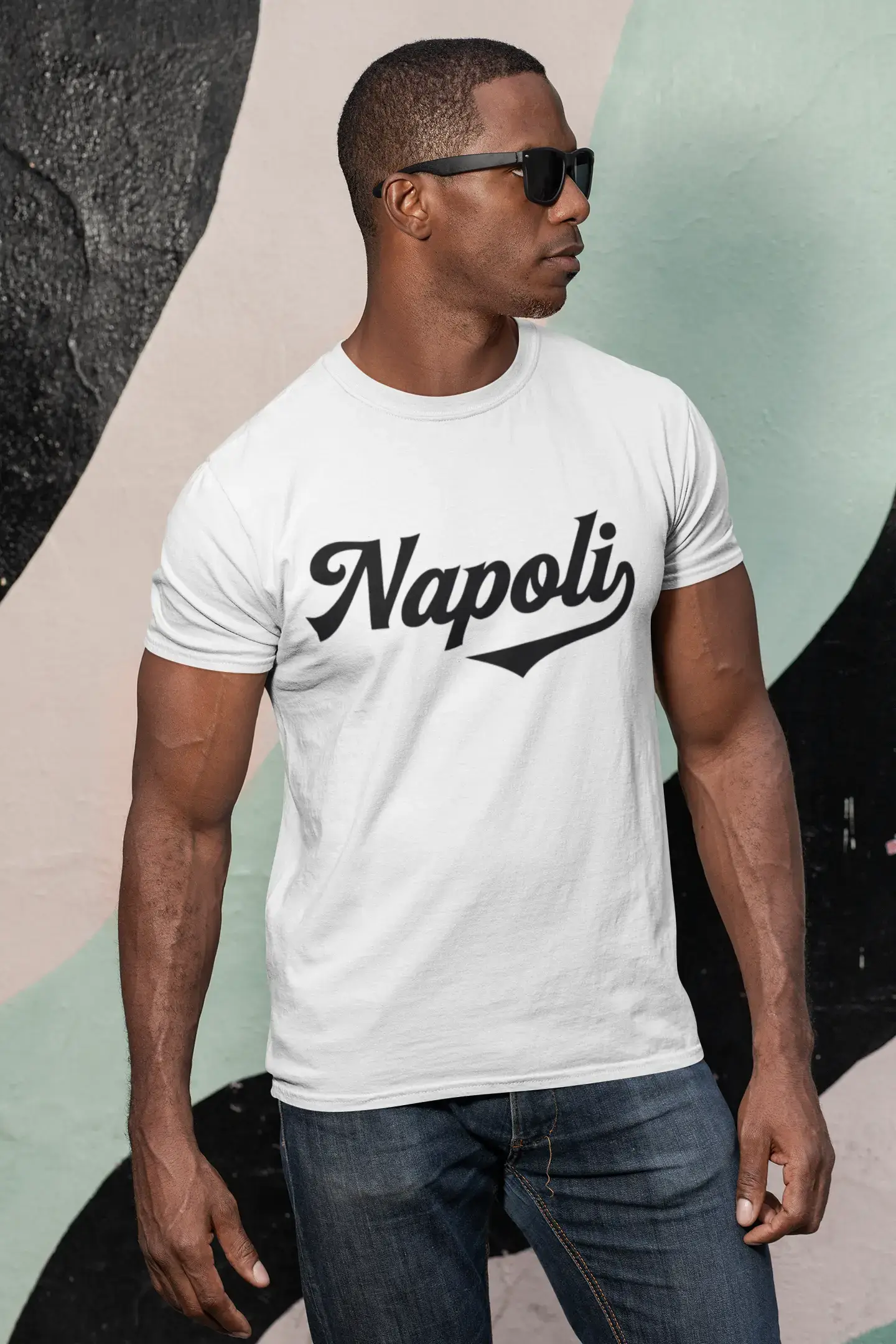 ULTRABASIC - Napoli-T-Shirt <span>für Herren</span> <span>mit</span> <span>Grafikdruck</span> <span>, Graumeliert</span>