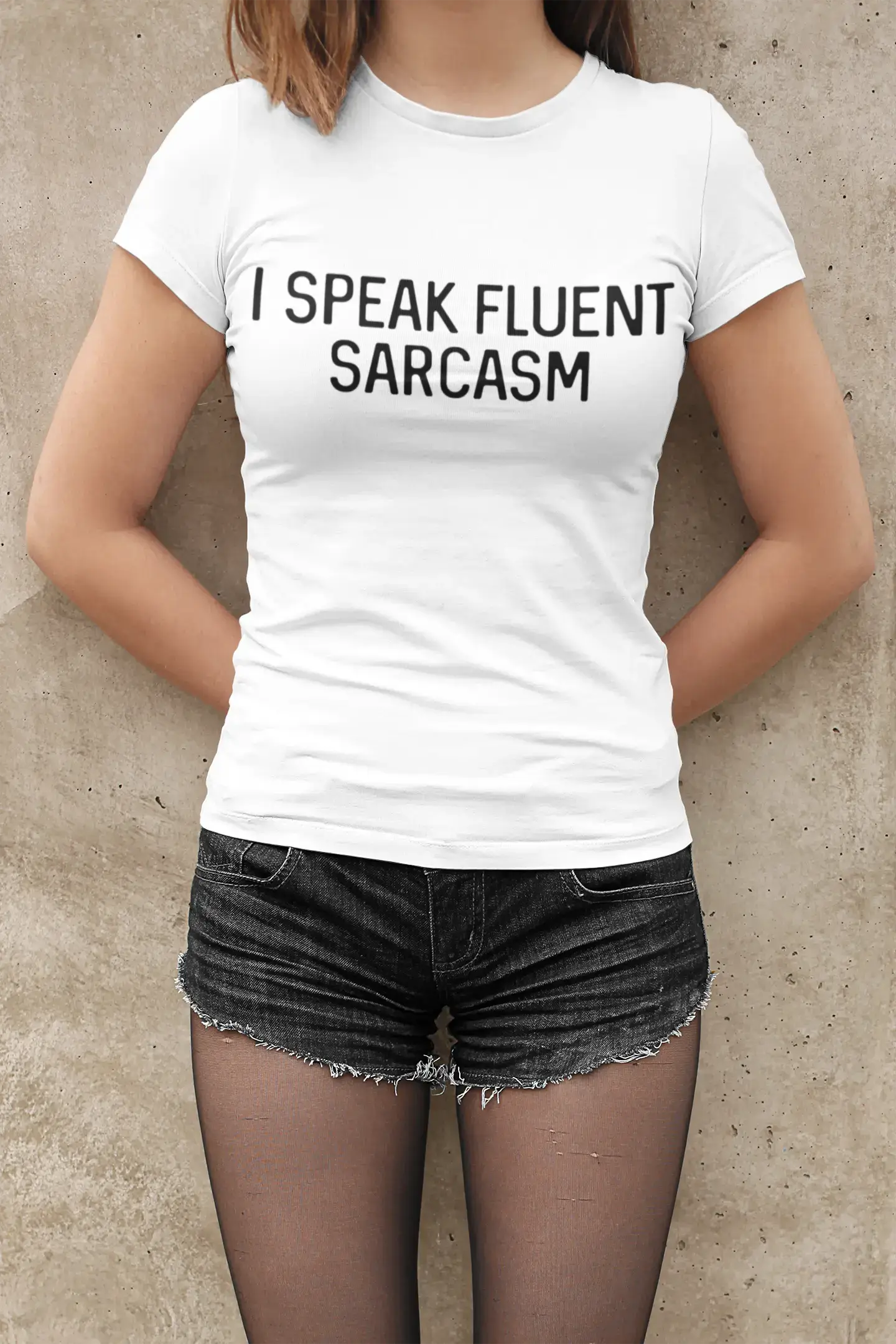 ULTRABASIC - Graphic Women's Short Sleeved I Speak Fluent Sarcasm Printed T-Shirt White