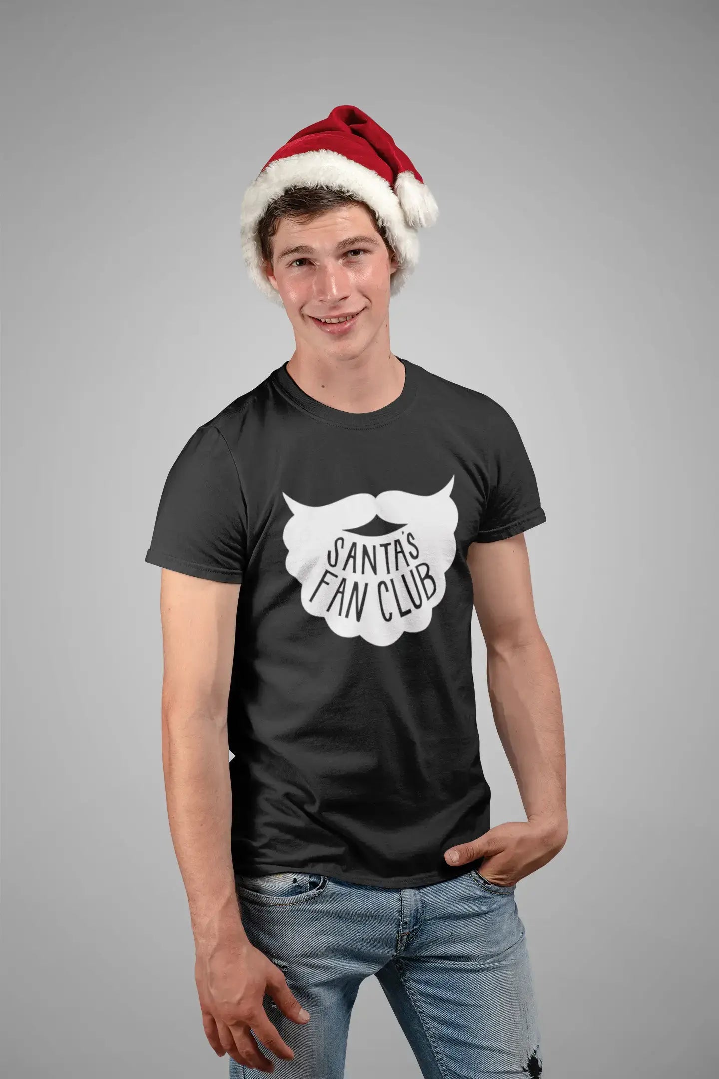 ULTRABASIC - <span>Grafisches</span> Weihnachts-T-Shirt „Santa's Fan Club“ <span>für Herren,</span> <span>Weihnachtsgeschenkideen</span> , <span>Rot</span>