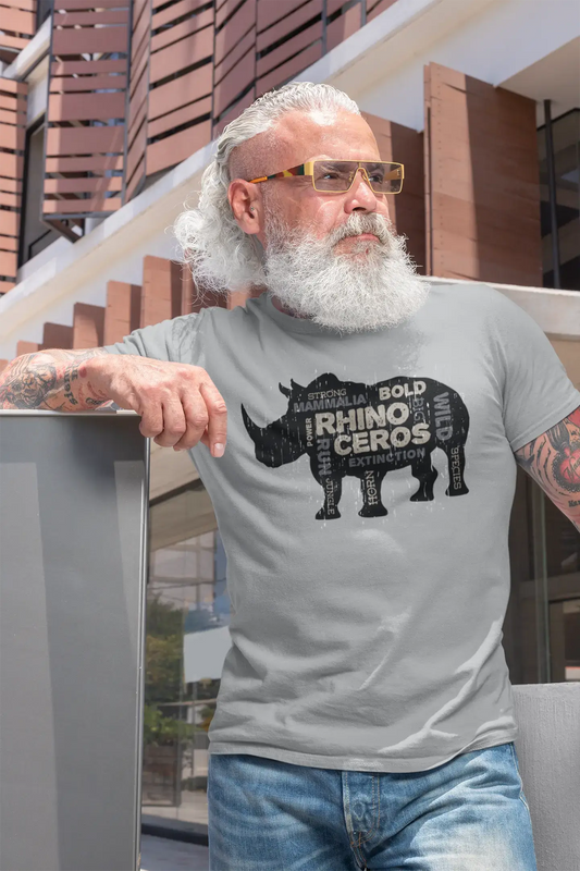 ULTRABASIC Herren T-Shirt The Wild Rhino Power – Nashorn-Dinosaurier-Shirt für Männer