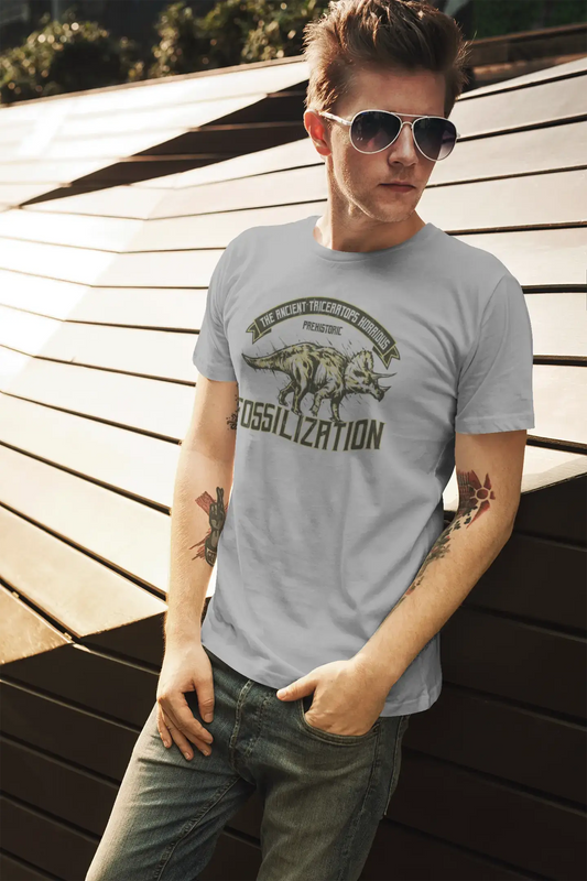 ULTRABASIC Herren T-Shirt Fossilization – The Ancient Triceraptors – Dinosaurier-Shirt