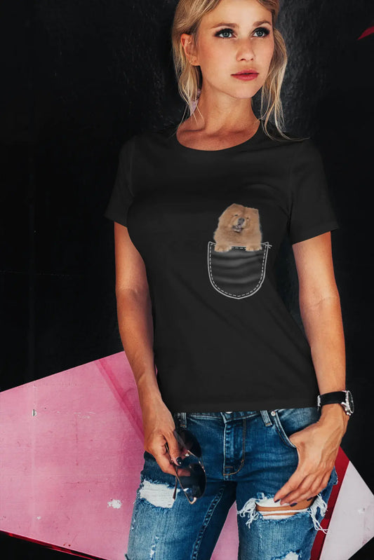ULTRABASIC Grafik Damen T-Shirt Chow Chow – Süßer Hund in der Tasche – Vintage