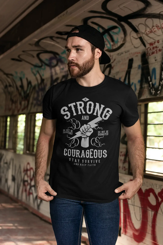 ULTRABASIC Herren T-Shirt Be Strong and Courageous – Thunder Fist Shirt für Männer