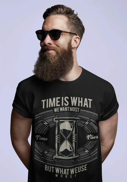ULTRABASIC Herren-Grafik-T-Shirt Die Zeit ist, was wir wollen – die meiste Zeit vergeht wie im Flug