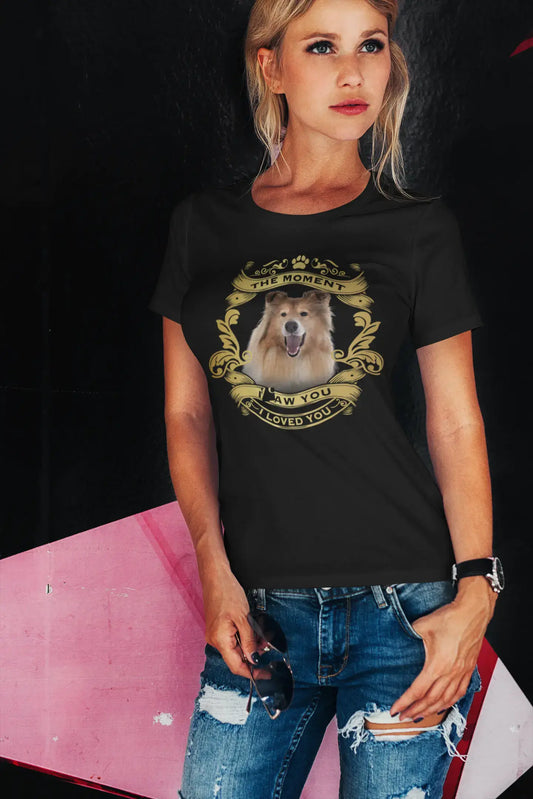 ULTRABASIC Bio-T-Shirt für Damen, Rauer Collie-Hund – Moment I Saw You I Loved You, Welpen-T-Shirt für Damen