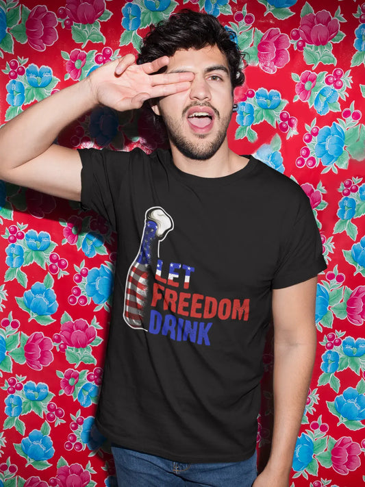 ULTRABASIC Herren-T-Shirt Let Freedom Drink American Flag – Bierliebhaber-T-Shirt für Männer