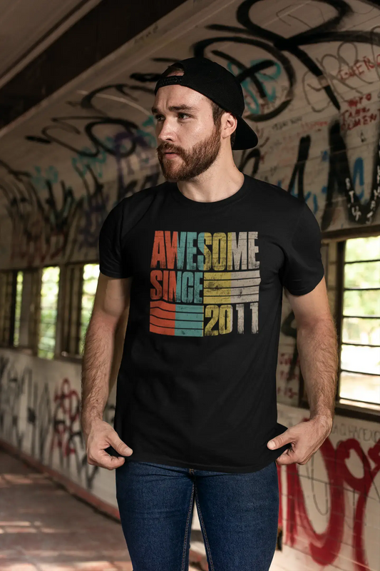 ULTRABASIC Herren Vintage T-Shirt Awesome Since 2011 – Geburtstagsgeschenk T-Shirt
