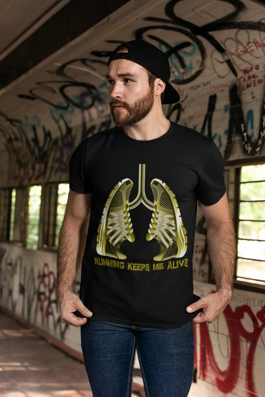 ULTRABASIC Herren-T-Shirt „Running Keeps Me Alive“ – lustiges Läufer-T-Shirt