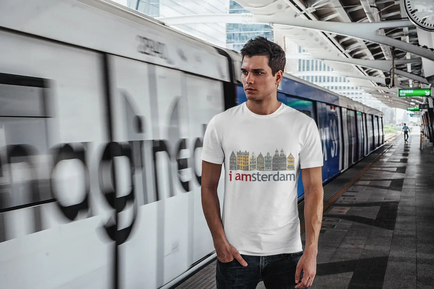 Amsterdam T-Shirts Herren, Kurzarm-T-Shirt, T-Shirt, Baumwoll-T-Shirt für Herren 00182