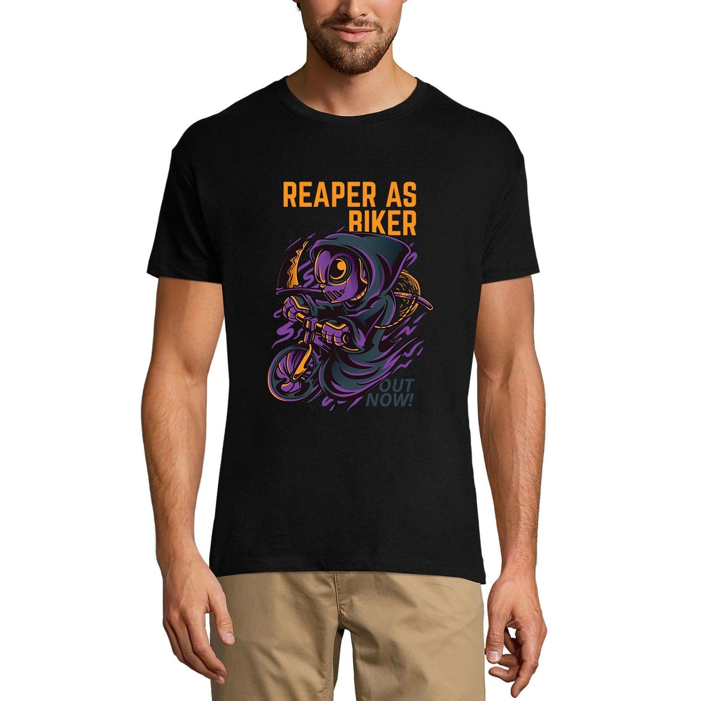 ULTRABASIC Men's Novelty T-Shirt Reaper as Biker Out Now Tee Shirt