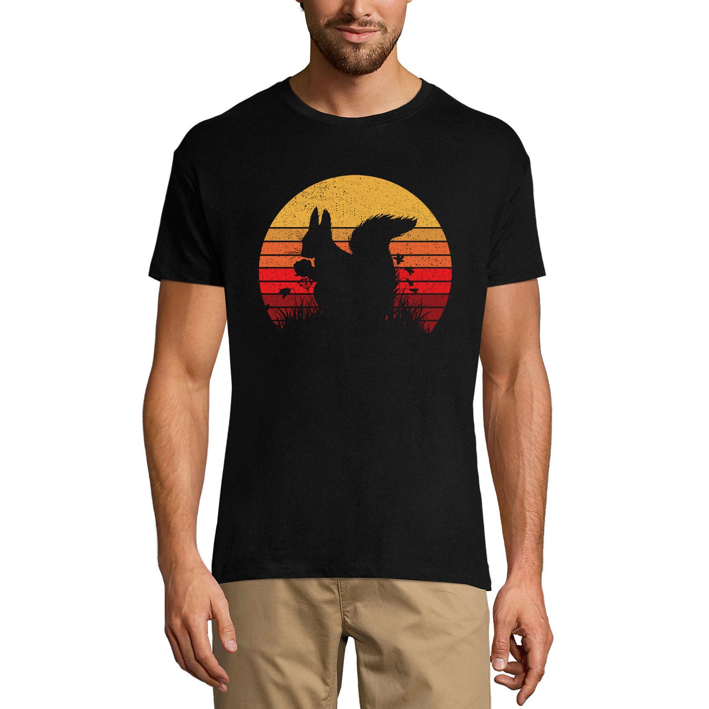 ULTRABASIC Herren Vintage T-Shirt Retro Sunset Eichhörnchen – Lustiges T-Shirt