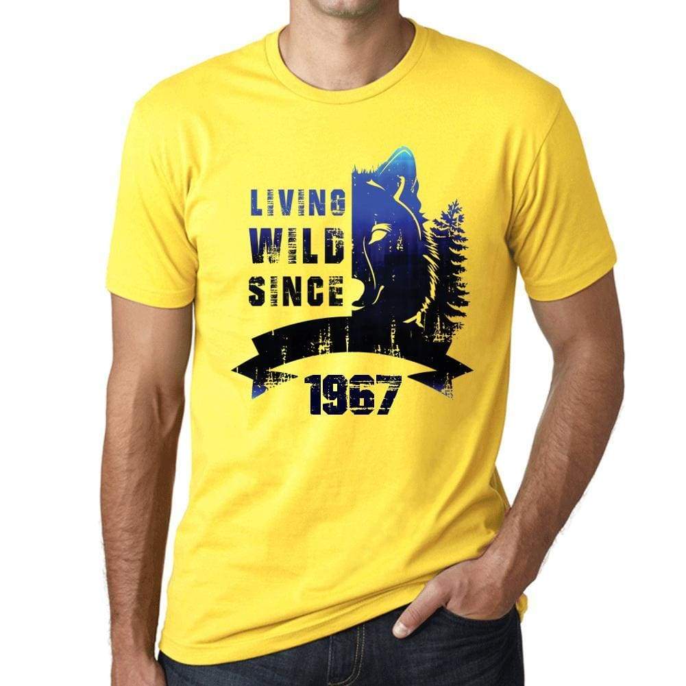 1967, Living Wild 2 Since 1967 Men's T-shirt Yellow Birthday Gift 00516 - ultrabasic-com