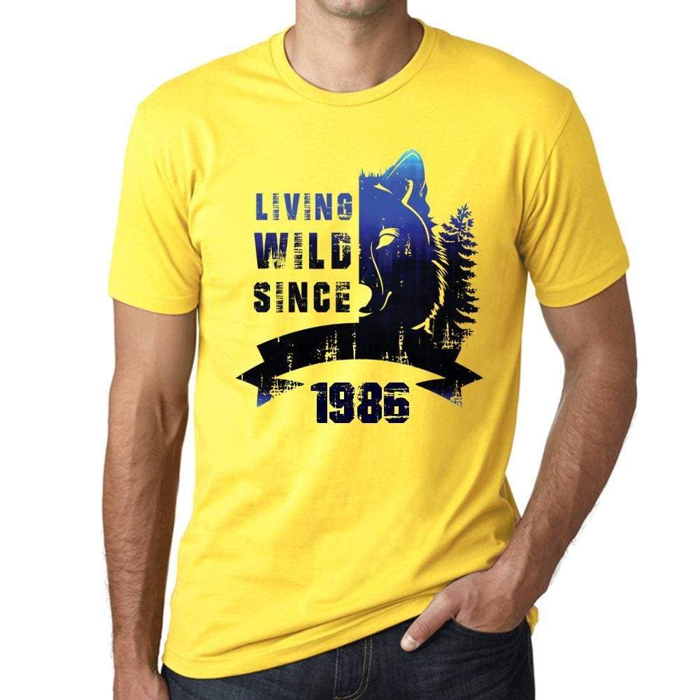 1986, Living Wild 2 Since 1986 Men's T-shirt Yellow Birthday Gift 00516 - ultrabasic-com