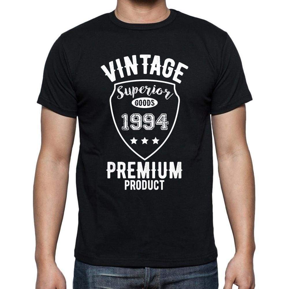 1994 Vintage Superior Black Mens Short Sleeve Round Neck T-Shirt 00102 - Black / S - Casual
