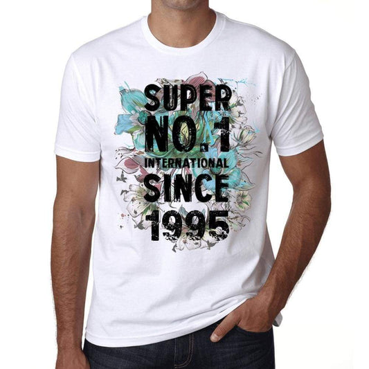 1995 Super No.1 Since 1995 Mens T-Shirt White Birthday Gift 00507 - White / Xs - Casual