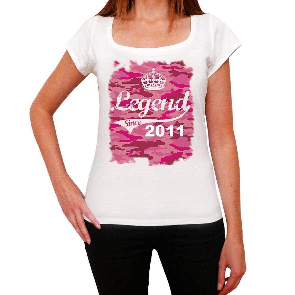 2011 Printed Birthday White Womens Short Sleeve Round Neck T-Shirt 00284 - White / Xs - Casual